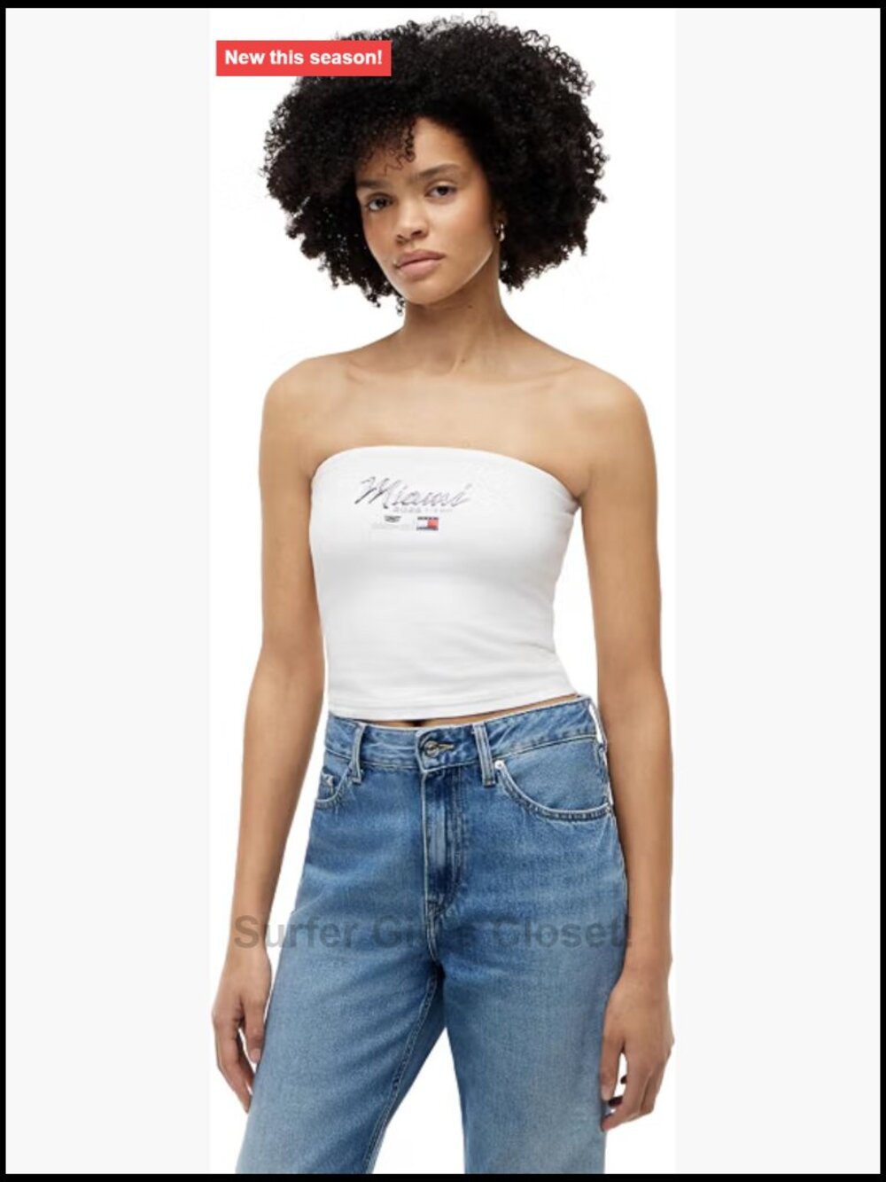 Strapless Tube Top with Grippy Trim - Cotton Spandex - Size S